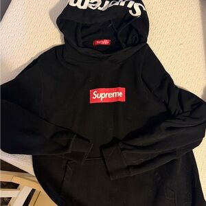 Supreme Black and Red Logo Hoodie